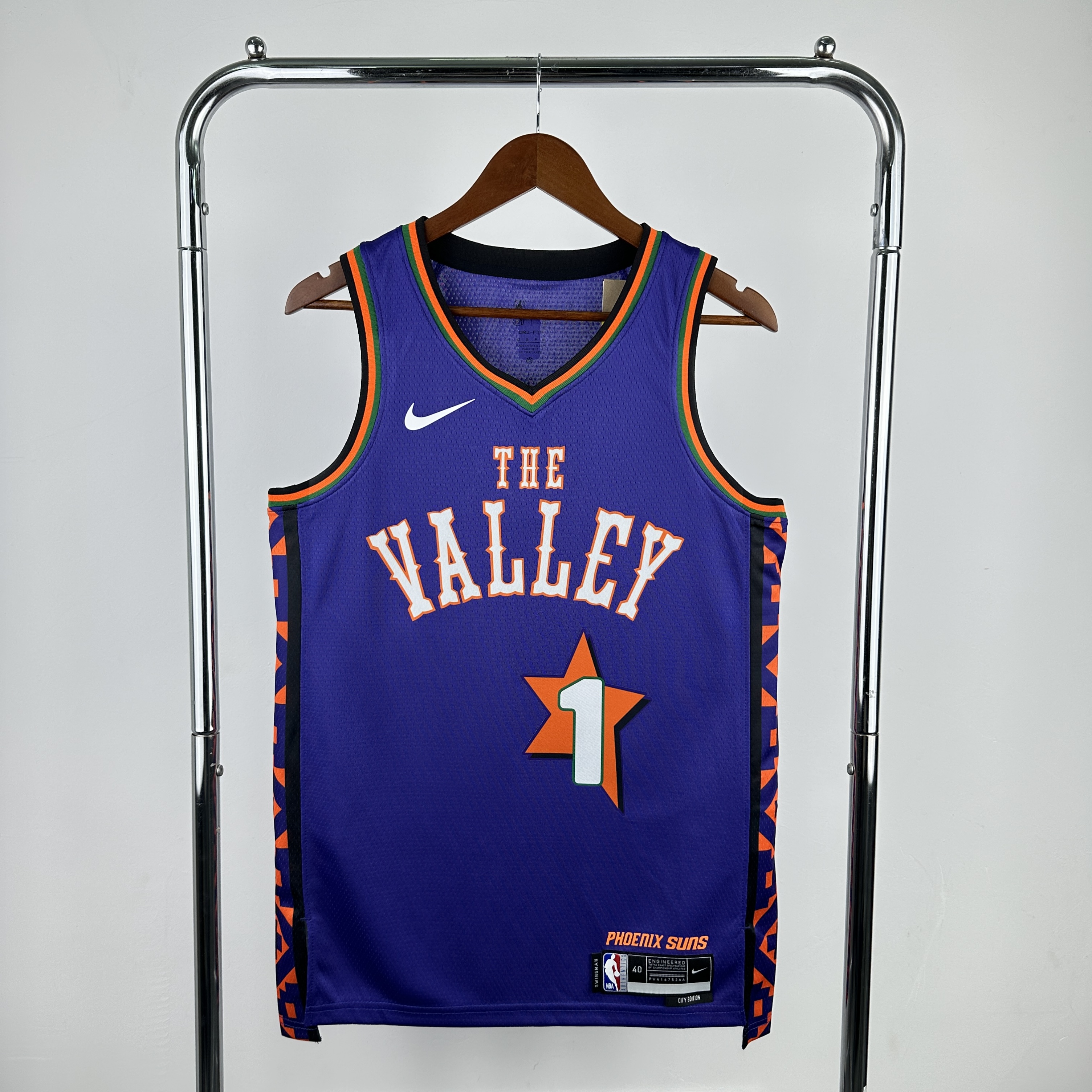 Men Phoenix Suns #1 Devin Booker Purple City Edition Season Nike 2025 NBA Jersey->sacramento kings->NBA Jersey